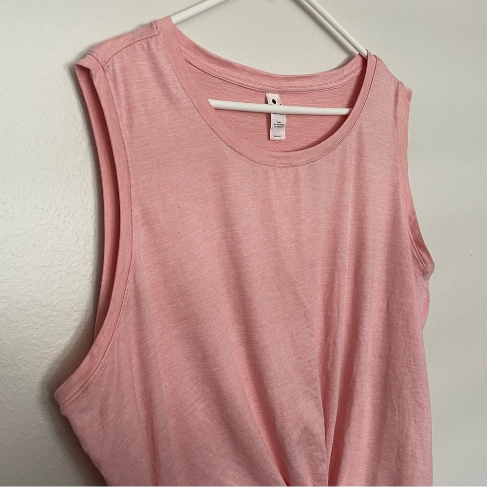 YOGALICIOUS Twist Front Tank Top Women’s 2X Pink Crop Top Athleisure Activewear - Picture 3 of 5